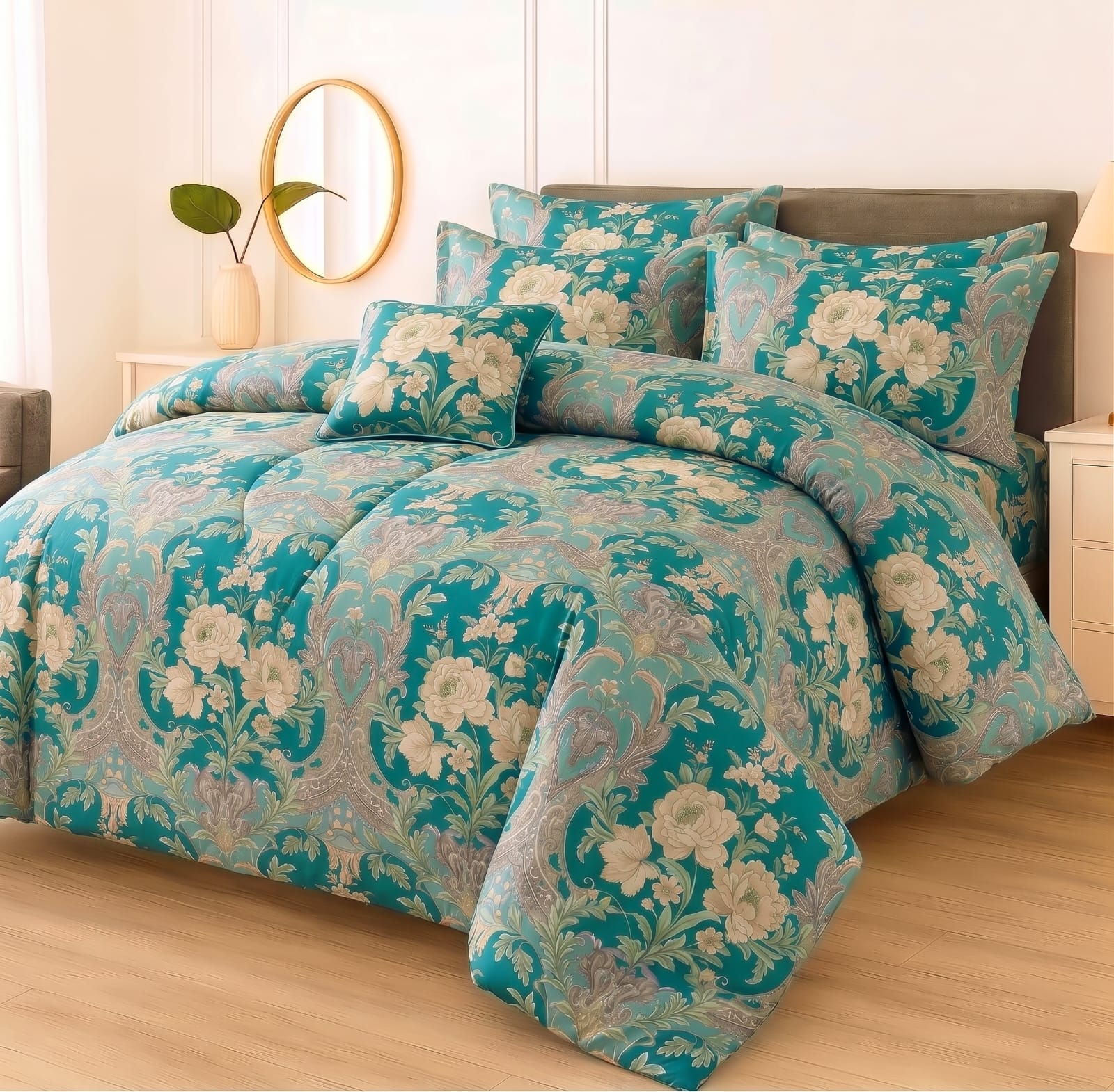 Premium Summer King Size Comforter Set - 7-Piece A15