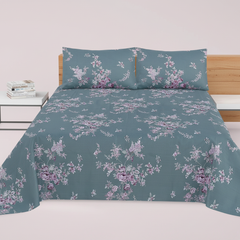Teal Blue Rose Floral - Straight