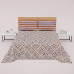 White Gold Paisley Stripe - Straight