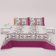 White Purple Rose Pink Border - Straight